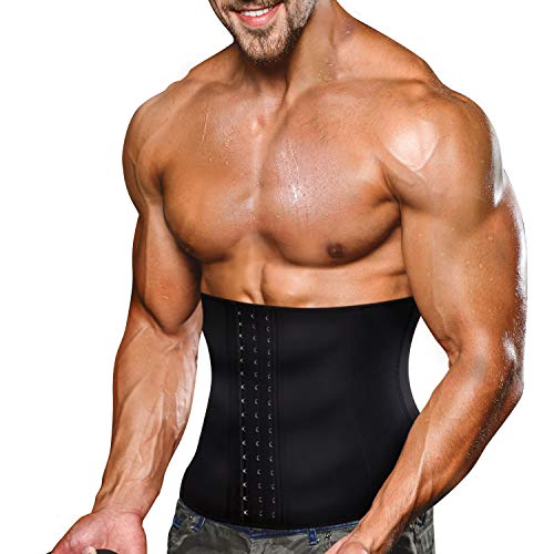 Bingrong Faja Reductora Hombre de Neopreno Faja Reductora Cinturón Lumbar Abdomen Ajustable para Deporte Fitness con Efecto Sauna