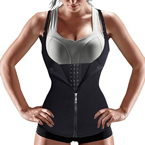 Bingrong Ropa Faja Reductora Mujer Adelgazante Lencería Moldeadora Shapewear Body Waist Trainer Corse de Abdomen Chaleco Moldeador Mujer (Negro, Large)