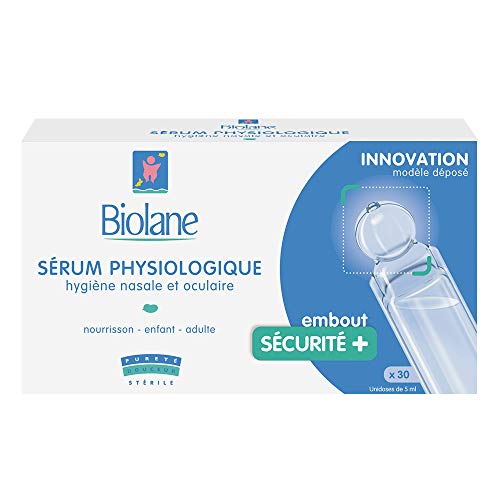 Biolane – Sérum Physiologique – Pour nettoyer le nez ou les yeux du bébé en toute sécurité - 30 unidoses