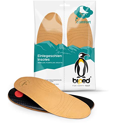 biped plantilla Premium Soft extrasuave, cuero de curtido vegetal y carbón activo, con botón Apoyo metatarsal, almohadilla para el talón z1719(43)