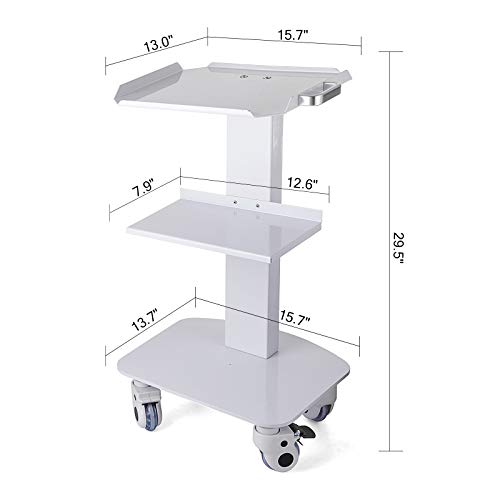 Bisujerro Carrito Medico de Acero 3 Capas Carro para Laboratorio Carros de Equipos de Laboratorio de Acero Inoxidable Carrito de Servicios Médicos con Ruedas