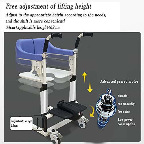 BJH Silla de Ruedas de enfermería Multifuncional, Silla de Ducha portátil y Plegable Elevador de Transferencia de Paciente eléctrico Ajustable en Altura para bañarse en el hogar Sillas con inodo