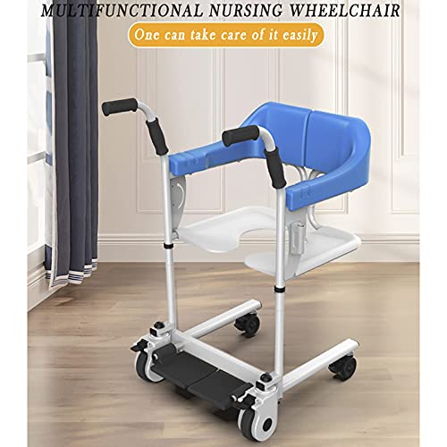 BJH Silla de Ruedas de enfermería portátil y Plegable, Elevador de Transferencia de Paciente eléctrico Multifuncional Silla de Ducha Ajustable en Altura para Ancianos