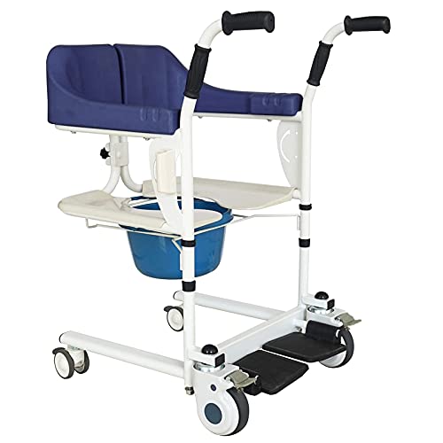 BJH Silla de Ruedas de enfermería portátil y Plegable, Elevador de Transferencia de Paciente eléctrico Multifuncional Silla de Ducha Ajustable en Altura para Ancianos