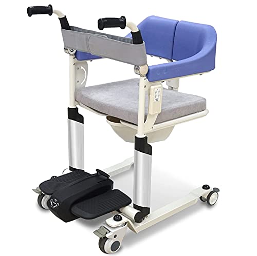 BJH Silla de Ruedas de enfermería portátil y Plegable, Silla de Ducha Ajustable en Altura, Elevador eléctrico Multifuncional de Transferencia de Pacientes para Ancianos y discapacitados