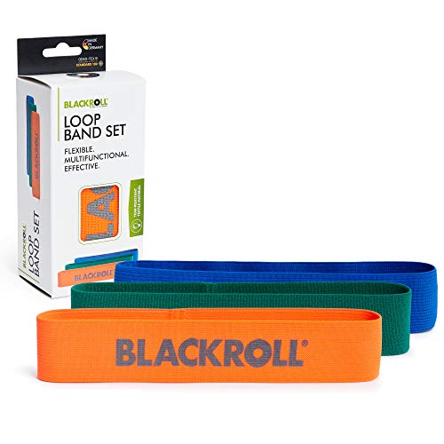 Blackroll AMLBBE - Banda elástica para Fitness (Talla única), Unisex Adulto, Banda de Fitness., AMSETLBOGB, Juego de 3 Cintas Loop de Color Naranja, Verde y Azul., Talla única