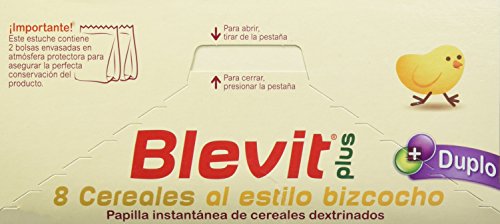 Blevit Plus Duplo Papilla 8 Cereales, Sabor Naranja y Bizcocho, desde los 5 Meses, 600g