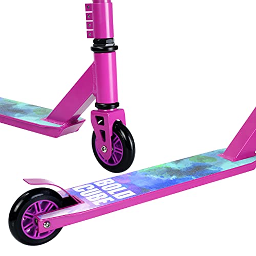 BOLDCUBE Patinetes de Acrobacias - Freestyle Pro Truco de 360 ​​Grados - Plataforma de Aluminio Liviana - Freestyle Stuntscooter para Adultos y niños (Morado)