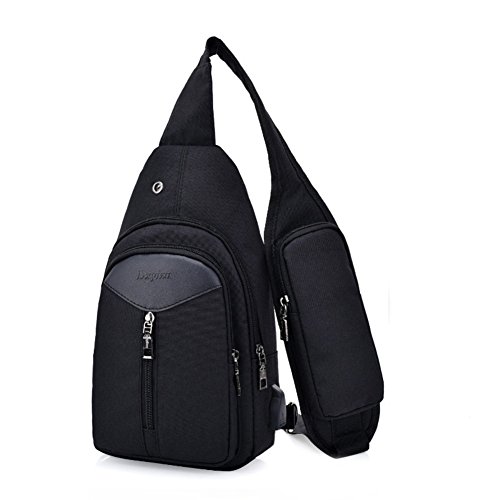 Bolsa de Hombro con USB Puerto de Carga, Estwell Bolso Pecho Sling Hombro Crossbody Bolsa para Hombres Mujeres para el Deporte al Aire Gimnasio Viajes Senderismo