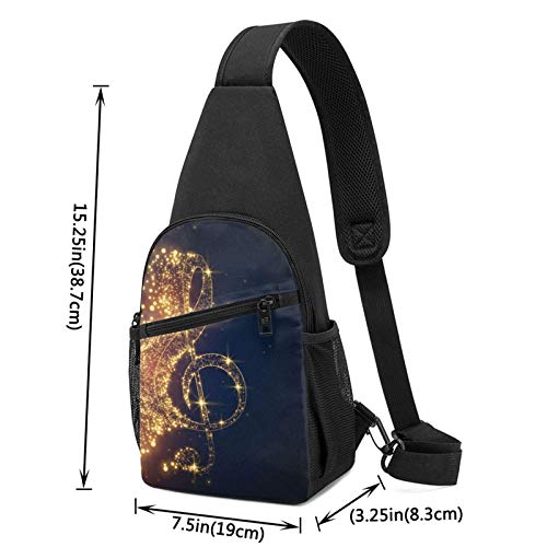 Bolsa de hombro ligera con estrella brillante caída, una correa para senderismo, Crossbody pecho mochila ligera para hombres y mujeres