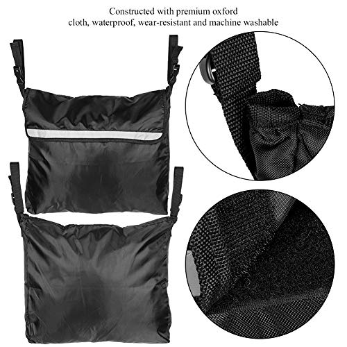 Bolsa lateral para silla de ruedas, tela Oxford Mochila para silla de ruedas Bolsa de almacenamiento plegable para silla de ruedas con correas ajustables para llevar artículos sueltos