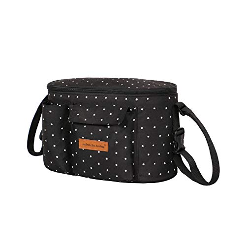 Bolsa Organizadora de Cochecitos para Mamá,Bolsa Carrito Bebe Súper Liviana, Multifuncional de Gran Capacidad para Almacenar 31x 20 x18 cm (Negro)