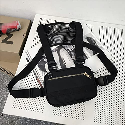 Bolsa para el pecho, Hip Hop Streetwear Riñonera táctica ajustable, bolsa para el pecho, para hombres, mujeres, deportes, camping, senderismo