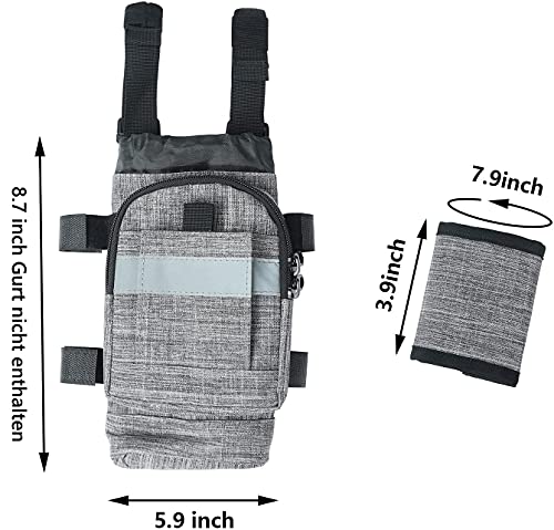 Bolsa para la muleta, bolsillo para la muleta con asa acolchada, bolsa de almacenamiento resistente con tiras reflectantes y doble cremallera, bolsillo para muletas axilares para accesorios de muleta.