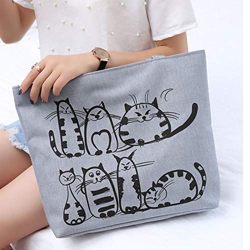 Bolsos Mujer, Bolsos de Mujer, Monedero Tote Bag Bandolera de Impresión del Gato, Bolso Carteras de Mujer Cremallera, Bolsa de Hombro casual para la vida diaria, ocio, desplazamientos, etc