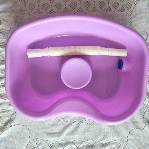 Bonarty Bandeja De Lavado De Cabello con Lavabo De Champú para Cama Portátil para Niños Discapacitados Mayores - Manguera Rosa 130cm, Los 45x34x12cm