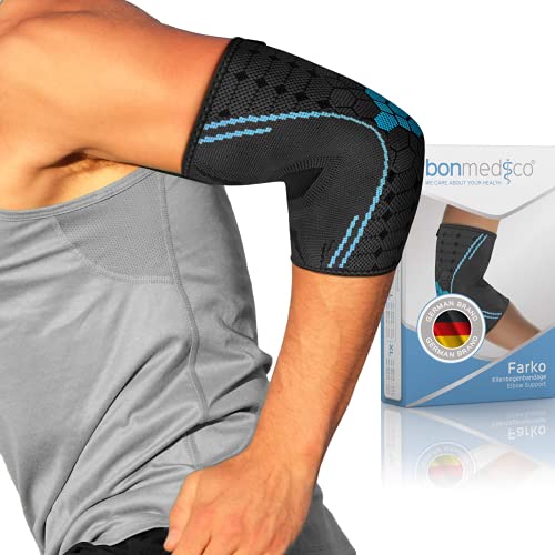 Bonmedico Coderas deportivas y mangas para brazos para tendinitis, epicondilitis o lesión de tenista, unisex, codera padel para brazos en color gris, resistente y con cierre de lazo