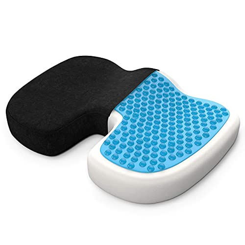 Bonmedico Cojin Antiescaras - Cojin Lumbar Ortopédico de Espuma con Capa de Gel para Silla o Sillón - Almohada Portatil para Hogar, Oficina y Coche