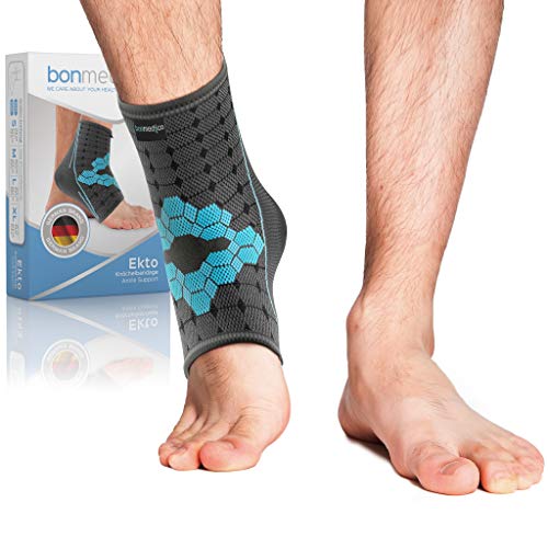 bonmedico Ekto Vendaje de Tobillo, Vendaje Deportivo de Tobillo, Estabilidad para Dolor de Tobillo, Soporte Ultrafino para Protección, Izquierda y derecha, Unisex, L