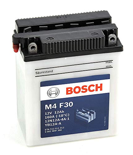 Bosch M4F30 Batería motocicleta 12N12A-4A-1 / YB12A-A - 12V Plomo 12A/h-120A