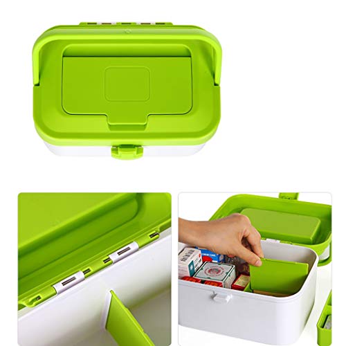 Botiquín Caja de medicinas Medicina doméstica Caja de Almacenamiento Caja de medicinas Primeros Auxilios médicos HMLIFE (Color : Green, Size : B)