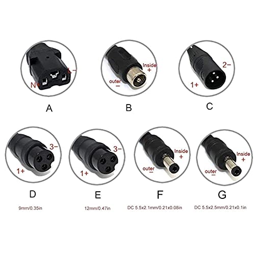 BOYUYO 48V 2A/3A/5A Battery Charger Electric Bike Scooter Battery Charger 58.8V Lithium Battery Pack Plug Power Cable (Color : 2A, Size : A)