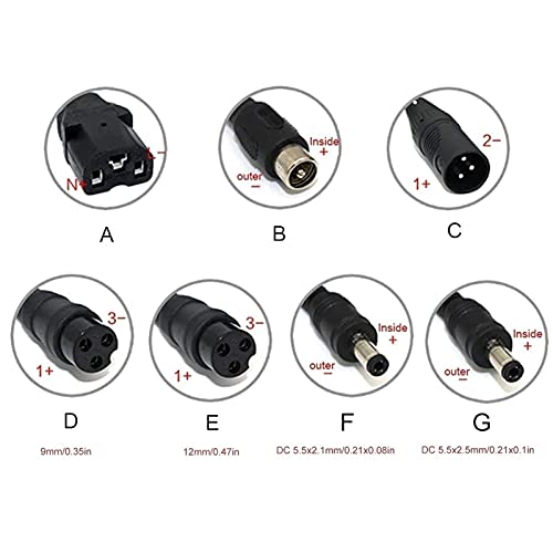 BOYUYO 54.6V/58.8V/58.4V 5A Charger E-Bike Scooter Battery Charger 48V Lithium Battery Pack Power Cable, Fast Charge, Temperature Protection (Color : 54.6V5A, Size : B)