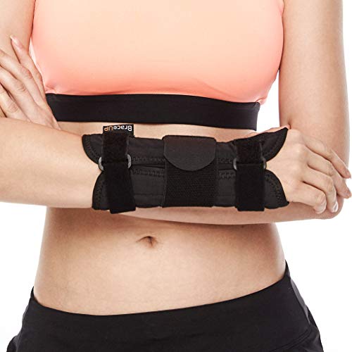 BraceUP Muñequera con férula de aluminio para túnel carpiano, soporte de mano izquierda o derecha, alivio del dolor de tendinitis por artritis - para hombres y mujeres (S/M, Mano Derecha)