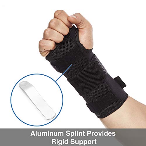 BraceUP Muñequera con férula de aluminio para túnel carpiano, soporte de mano izquierda o derecha, alivio del dolor de tendinitis por artritis - para hombres y mujeres (S/M, Mano Izquierda)