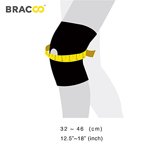 BRACOO KS10 Rodillera Ajustable en Neopreno, Menisco, Rótula Abierta, Ideal para Artritis, Rehabilitación y Prevención de Lesiones, Tendinitis, Hombre y Mujer, Talla Única, Negro