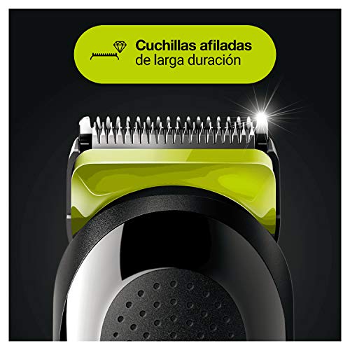 Braun Recortadora de Barba 6 en 1, Máquina Cortar Pelo, Cortapelos Nariz, Facial, MGK 3221, Verde Eléctrico