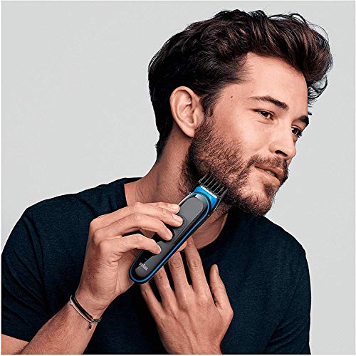 Braun Recortadora de Barba 7 en 1, Máquina Cortar Pelo, Cortapelos Nariz, Facial, MGK 3242, Negro/Azul