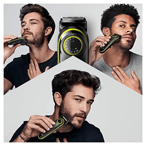 Braun Recortadora de Barba con Gillette Fusion 5 ProGlide Maquinilla de Afeitar Hombre, 2 Cabezales y 39 Ajustes de Longitud, Cuchillas Afiladas de Larga Duración, BT 3241, Negro/Verde