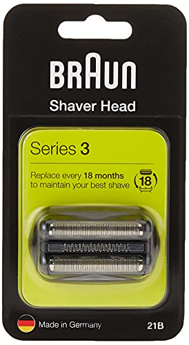 Braun Series 3 21B Cabezal de Recambio Negro para Afeitadora Eléctrica Hombre, Compatible con las Afeitadoras Series 3