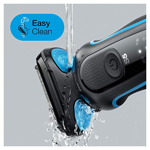 Braun Series 5 Afeitadora Eléctrica Hombre, Máquina de Afeitar Barba con Tecnología Easy Clean (Fácil de Limpiar), Recargable, Inalámbrica, 50-B1000 S, Azul