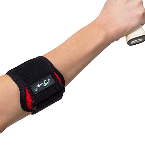 Brazalete para tratamiento del CODO DE TENISTA (Frambuesa) Llevado en Wimbledon. ANTI-SUDOR, HIPOALERGÉNICO libre de Neopreno y Látex, respeta las píelas más delicadas | Talla única | Intercambiable L o R | Nivel de compression adjustable | Unisexo.