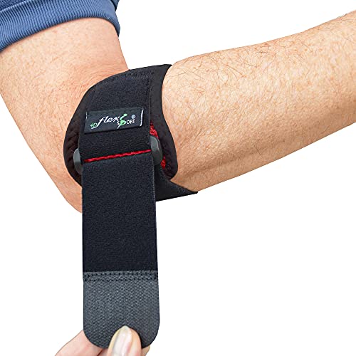 Brazalete para tratamiento del CODO DE TENISTA (Frambuesa) Llevado en Wimbledon. ANTI-SUDOR, HIPOALERGÉNICO libre de Neopreno y Látex, respeta las píelas más delicadas | Talla única | Intercambiable L o R | Nivel de compression adjustable | Unisexo.