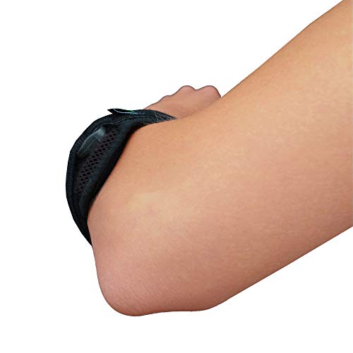 Brazalete para tratamiento del CODO DE TENISTA (Negro) Llevado en Wimbledon. ANTI-SUDOR, HIPOALERGÉNICO libre de Neopreno y Látex, respeta las píelas más delicadas | Talla única | Intercambiable L o R | Nivel de compression adjustable | Unisexo.