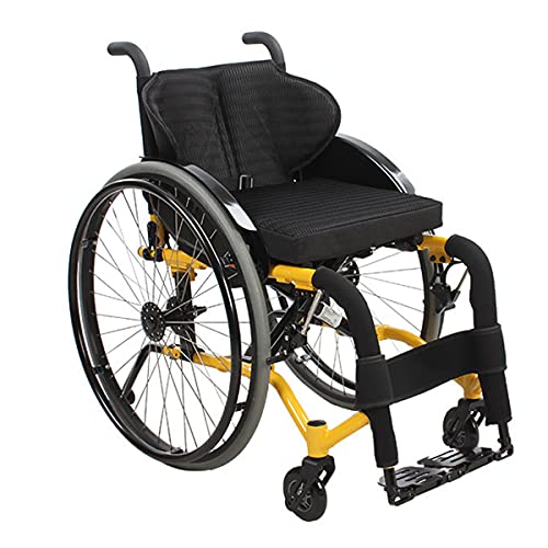 BrightFootBook Silla De Ruedas Ligera, Quickie, Plegable, con Rueda Antivuelco, Sillas De Ruedas Deportivas para Adultos,M