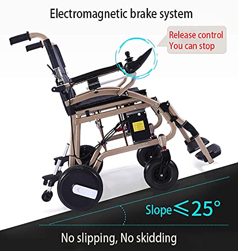 BSJZ Silla de Ruedas eléctrica Liviana Plegable y de Viaje Modelo 2021, Todo Terreno, Resistente, Potente, Doble Motor, Plegable, Silla de Ruedas eléctrica, aviación, Viaje, s