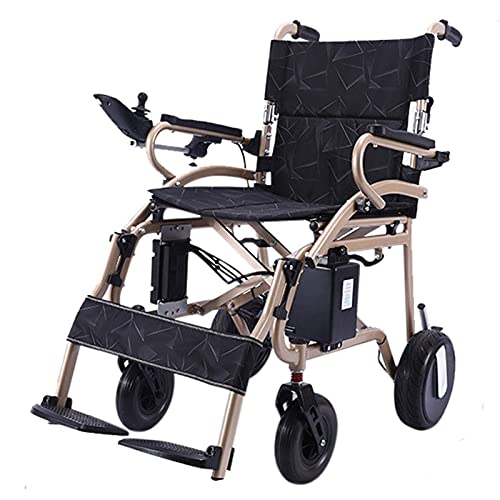 BSJZ Silla de Ruedas eléctrica Liviana Plegable y de Viaje Modelo 2021, Todo Terreno, Resistente, Potente, Doble Motor, Plegable, Silla de Ruedas eléctrica, aviación, Viaje, s