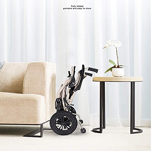 BSJZ Silla eléctrica compacta y Liviana, Silla de Ruedas eléctrica Plegable, con Carro de Pedales Plegable Scooter para discapacitados Capacidad de acción compensatoria