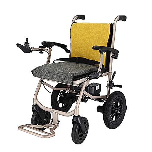 BSJZ Silla eléctrica compacta y Liviana, Silla de Ruedas eléctrica Plegable, con Carro de Pedales Plegable Scooter para discapacitados Capacidad de acción compensatoria