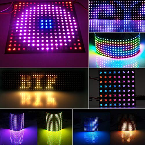 BTF-LIGHTING 0.48ft0.48ft Pixel 256 Pixels WS2812B Digital Flexible LED Panel Individually addressable Full Dream Color DC5V