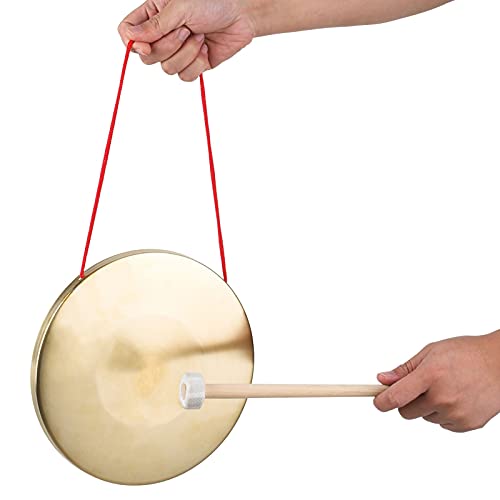 Btuty Instrumentos de percusión de la ópera de cobre de cobre de cobre de los 22cm de los platillos de Gong de la mano con el martillo redondo del juego