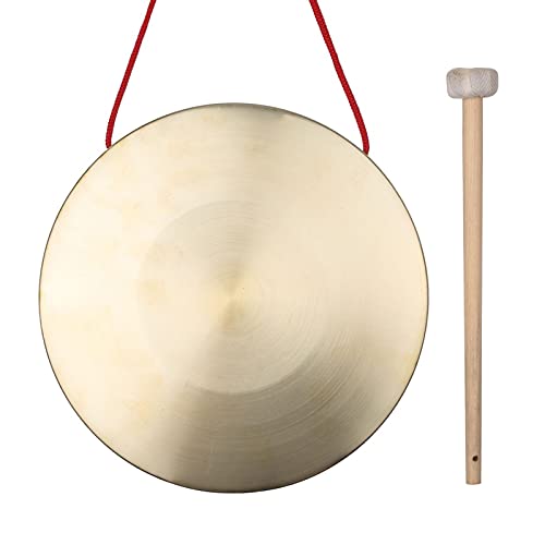 Btuty Instrumentos de percusión de la ópera de cobre de cobre de cobre de los 22cm de los platillos de Gong de la mano con el martillo redondo del juego