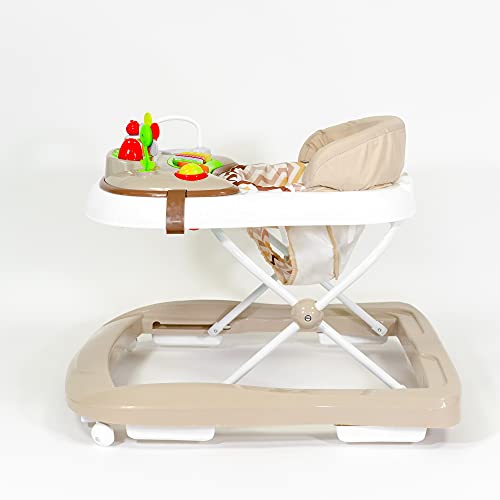 Buddy Baby Funny - Andador Bebe con Base Antivuelco - Incluye Bandeja De Sonidos Y Juegos (beige)