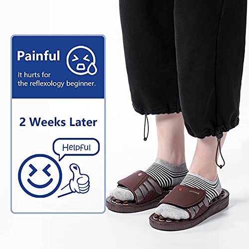 BYRIVER Masajeador de pies de acupresión Zapatillas de masaje Zapatos, Sandalias de reflexología, Reducir la tensión de los pies promover la circulación, Regalo para mamá papá (03XL)