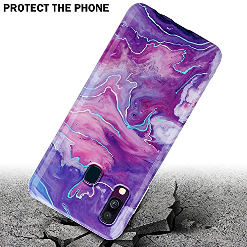 Cadorabo Funda para Samsung Galaxy A40 en Mármol Rosa Púrpura No. 19 - Cubierta Proteccíon de Silicona TPU en Motivo Mosaico - Gel Case Cover Carcasa Ligera