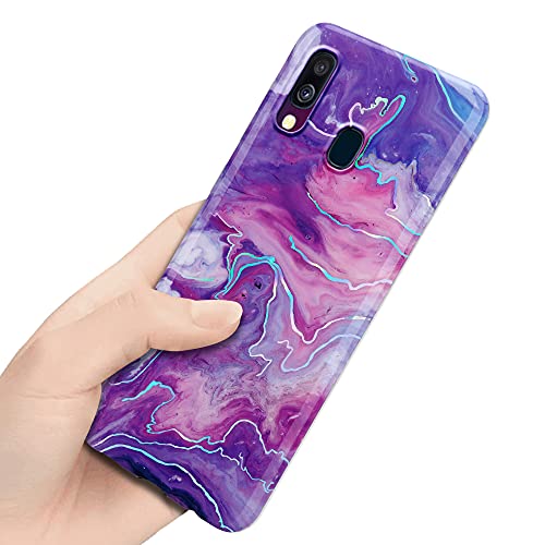 Cadorabo Funda para Samsung Galaxy A40 en Mármol Rosa Púrpura No. 19 - Cubierta Proteccíon de Silicona TPU en Motivo Mosaico - Gel Case Cover Carcasa Ligera